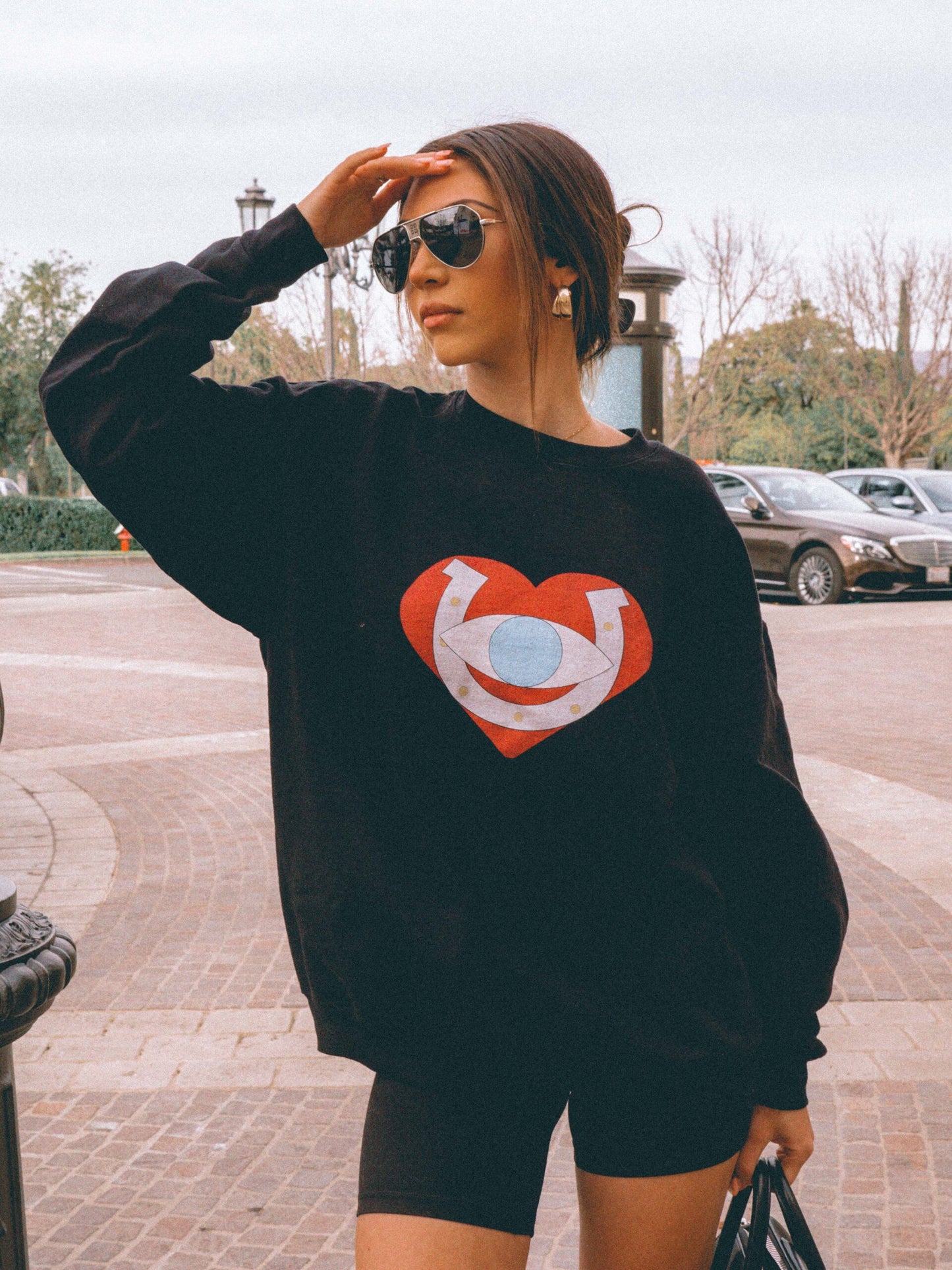 Black Logo Crew Neck Sweater