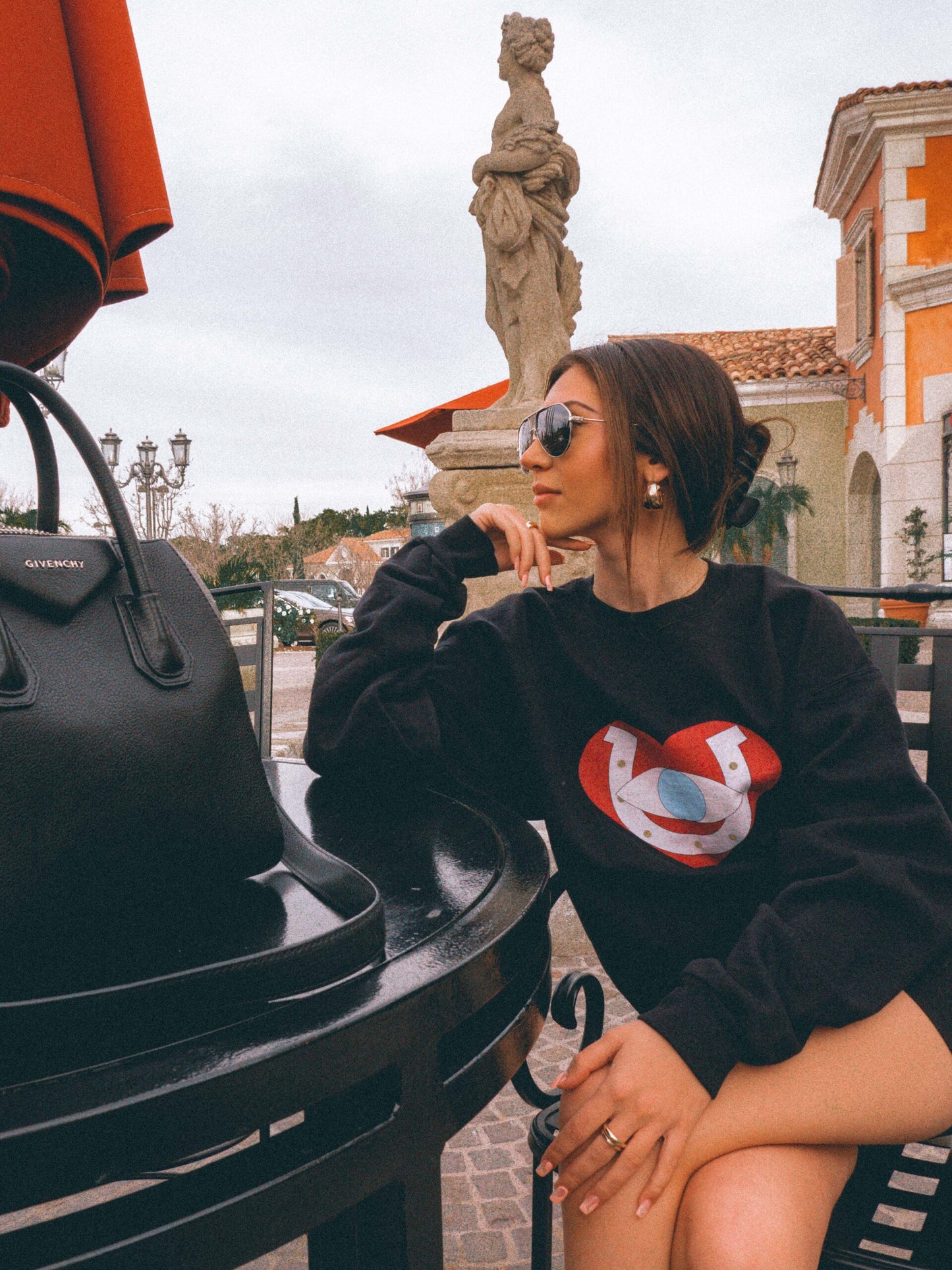 Black Logo Crew Neck Sweater